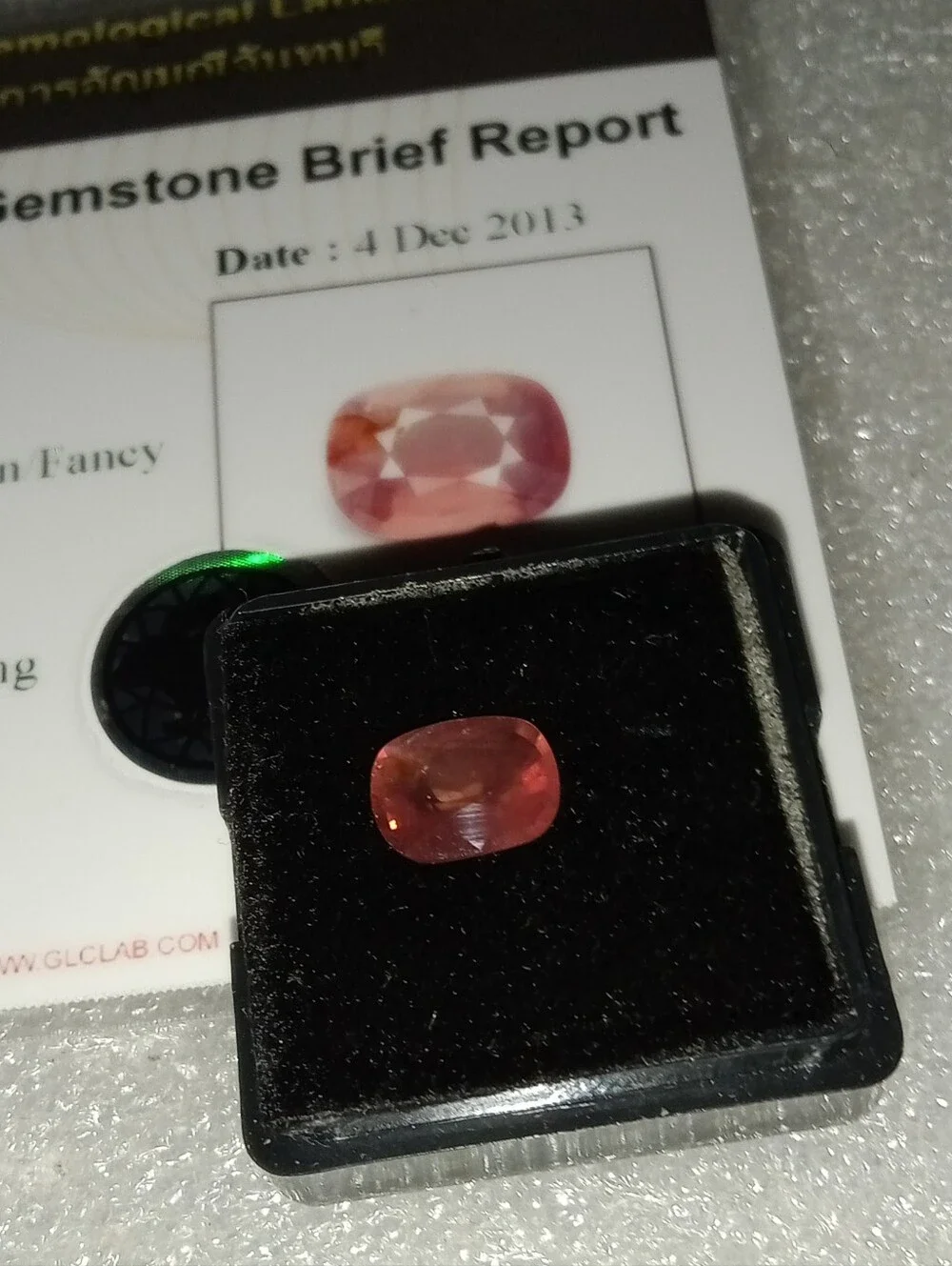 Certified Natural No Heat Cushion/Fancy 2.26ct Orangy Pink Padparadscha Sapphire